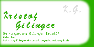kristof gilinger business card